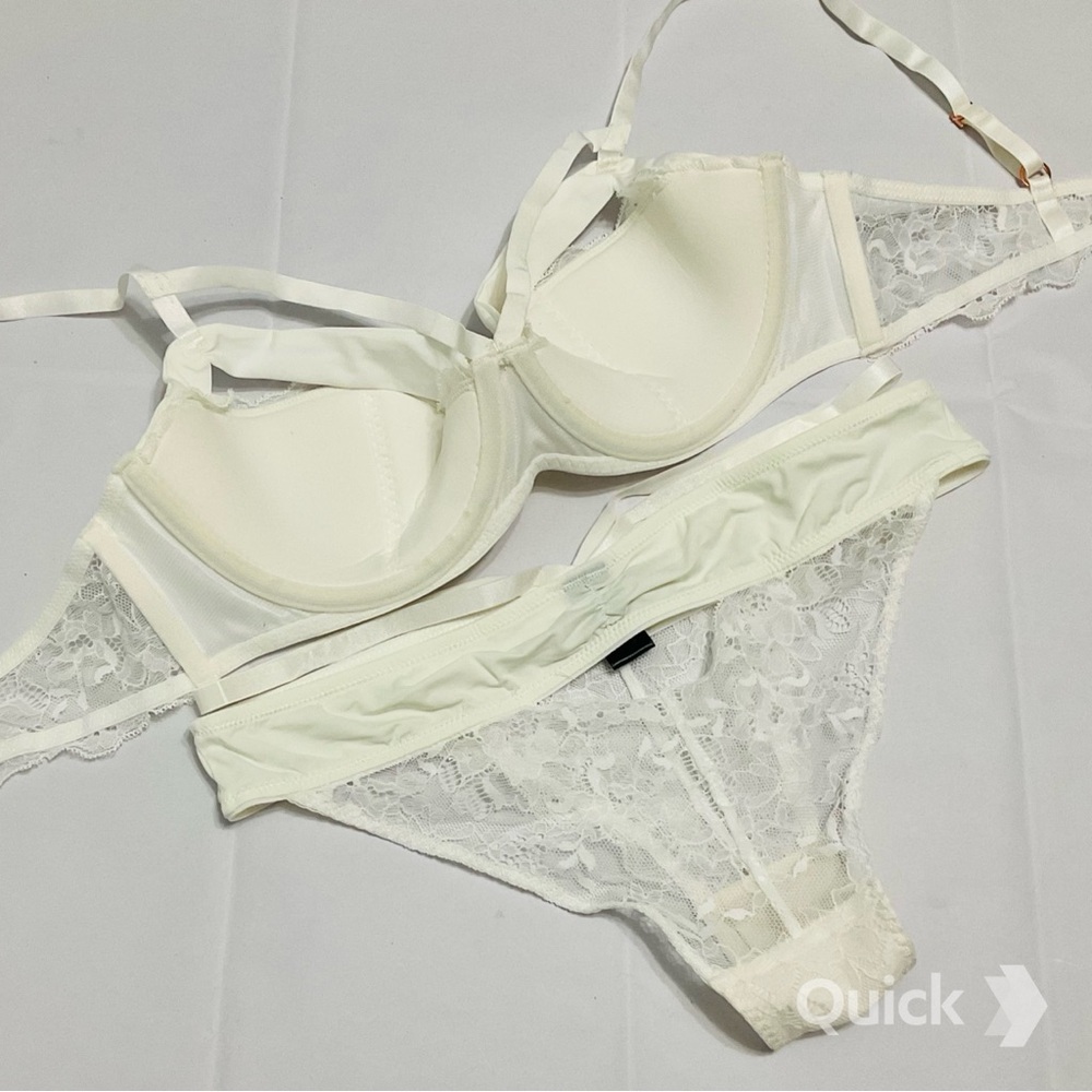 NWT Embroidered Lace Cutout Bra & Panties - 2 pcs Set - Picture 2 of 7